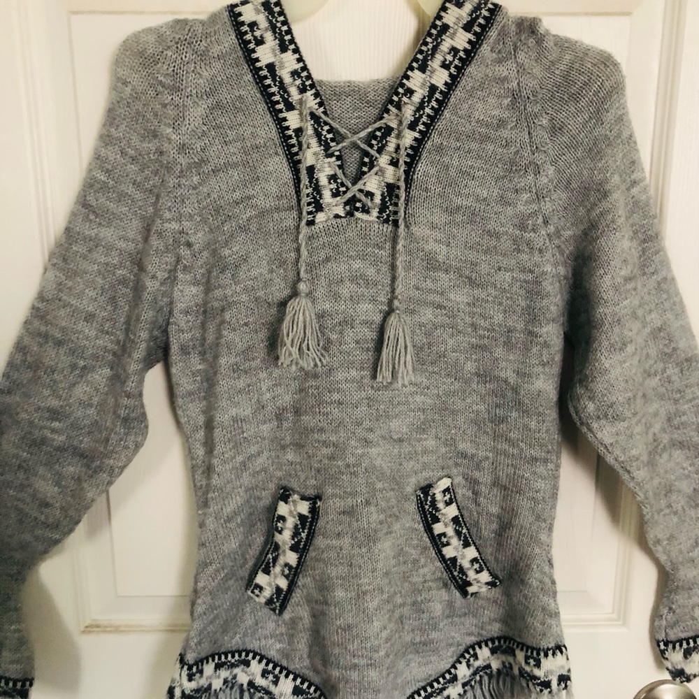 Gray Patterned Women's Sweater